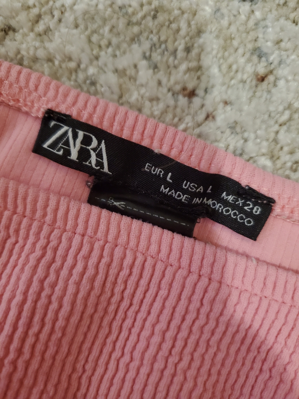 Zara Pink Off-Shoulder Crop Top - Picture 2 of 2